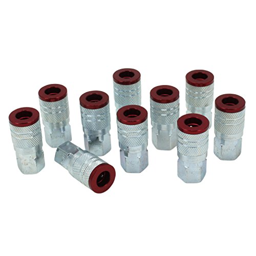 Milton 715MC ColorFit Couplers, M-style Red, 1/4" NPT Female, Box of 10