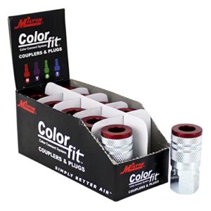 Milton 715MC ColorFit Couplers, M-style Red, 1/4" NPT Female, Box of 10