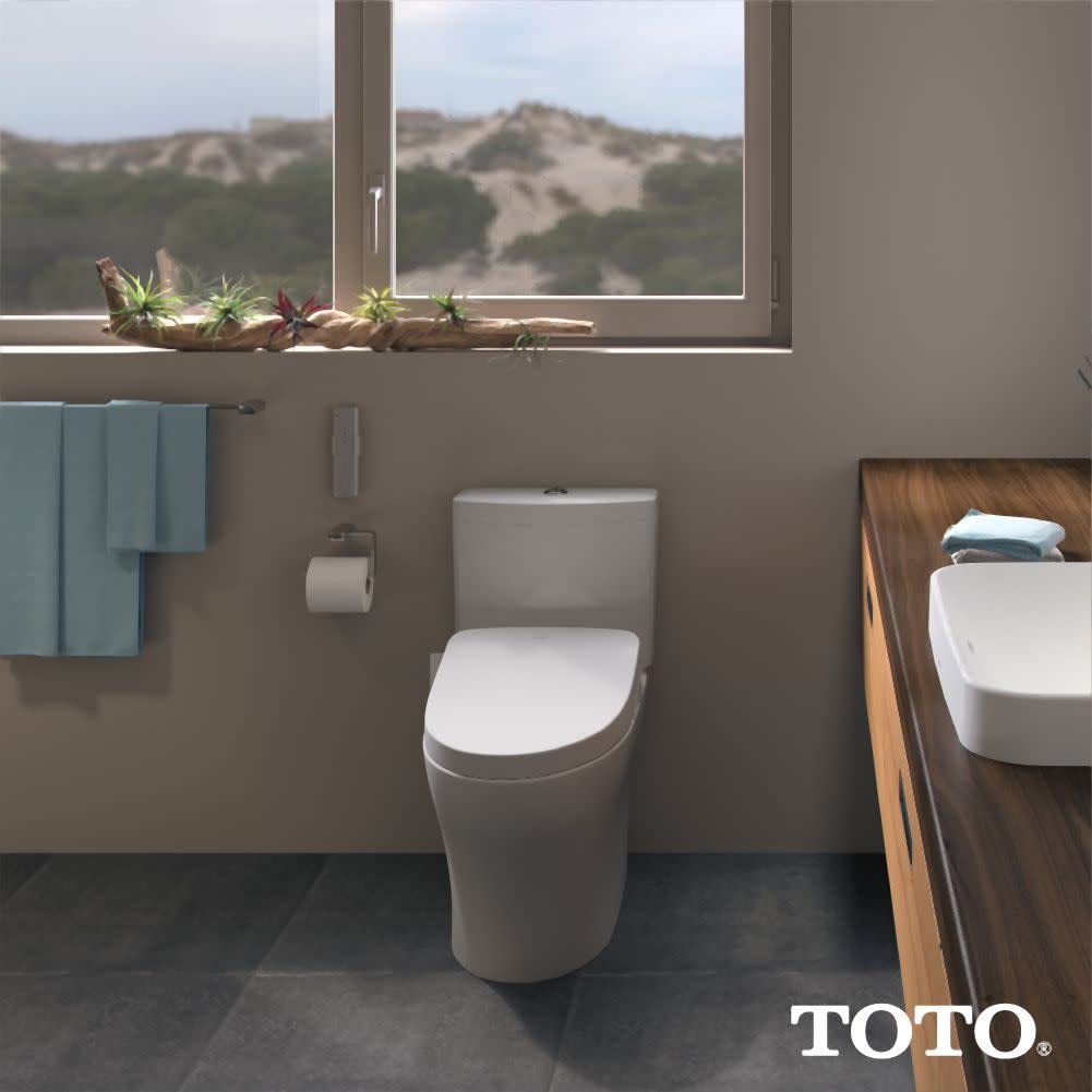 TOTO SW3046#01 S500E Electronic Bidet Toilet Cleansing, Instantaneous Water, EWATER Deodorizer, Warm Air Dryer, and Heated Seat, Elongated Contemporary, Cotton White