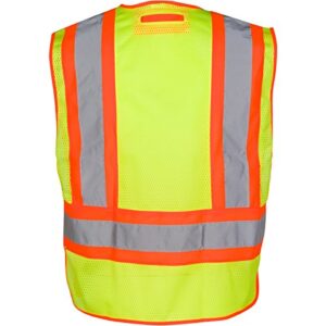 High Visibility Safety Vest – ANSI Class 2 Breakaway Vest with 5 Pockets, Yellow with Adjustable Hook and Loop Closure, Hi Vis Breathable Mesh, Heavy Duty Work Wear for Men or Women, 3 Pack (XL/XXL