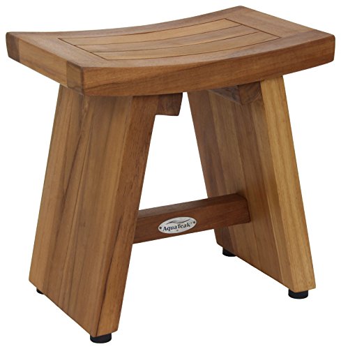 AquaTeak 13" Asia Teak Shower Foot Stool