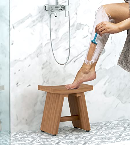 AquaTeak 13" Asia Teak Shower Foot Stool