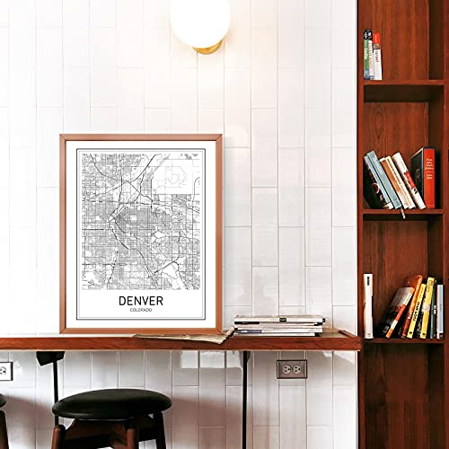 Denver Map Print Denver Map Art Colorado Print City Maps Map Print Map Art Print Black and White Map Wall Art Map Art Modern City Art Scandinavian Poster City Map Poster 8x10