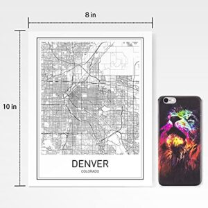 Denver Map Print Denver Map Art Colorado Print City Maps Map Print Map Art Print Black and White Map Wall Art Map Art Modern City Art Scandinavian Poster City Map Poster 8x10