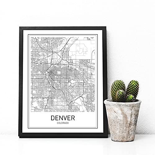 Denver Map Print Denver Map Art Colorado Print City Maps Map Print Map Art Print Black and White Map Wall Art Map Art Modern City Art Scandinavian Poster City Map Poster 8x10