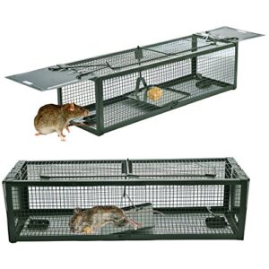 Live Animal Humane Trap 2-Door Mouse Trap Cage for Chipmunk, Rats, Squirrels, Voles, Rodent and Small Size Pests