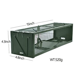 Live Animal Humane Trap 2-Door Mouse Trap Cage for Chipmunk, Rats, Squirrels, Voles, Rodent and Small Size Pests