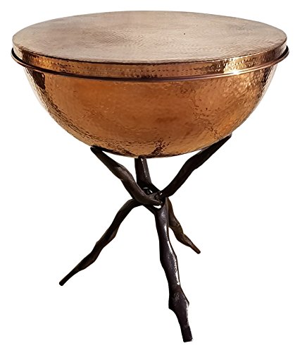 Passage FP-23-HC-CS Fire Pit & Collapsible Stand, Hammered Copper