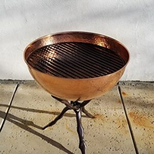 Passage FP-23-HC-CS Fire Pit & Collapsible Stand, Hammered Copper