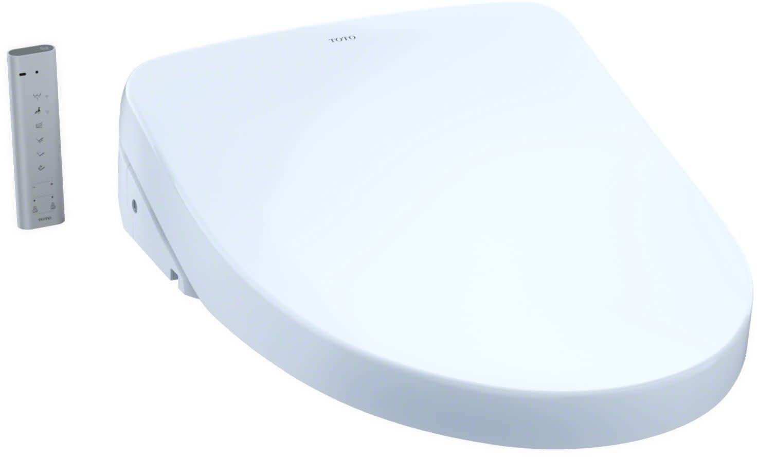 TOTO SW3056#01 S550E Electronic Bidet Toilet Seat with Cleansing Warm, Nightlight, Auto Open and Close Lid, Instantaneous Water Heating, and EWATER+, Elongated Contemporary, Cotton White