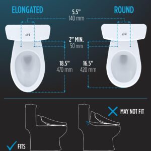 TOTO SW3056#01 S550E Electronic Bidet Toilet Seat with Cleansing Warm, Nightlight, Auto Open and Close Lid, Instantaneous Water Heating, and EWATER+, Elongated Contemporary, Cotton White