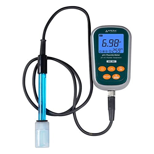 Apera Instruments, LLC AI4725 WS100 Fluoride/pH Portable Meter Kit with 3-in-1 Fluoride Probe