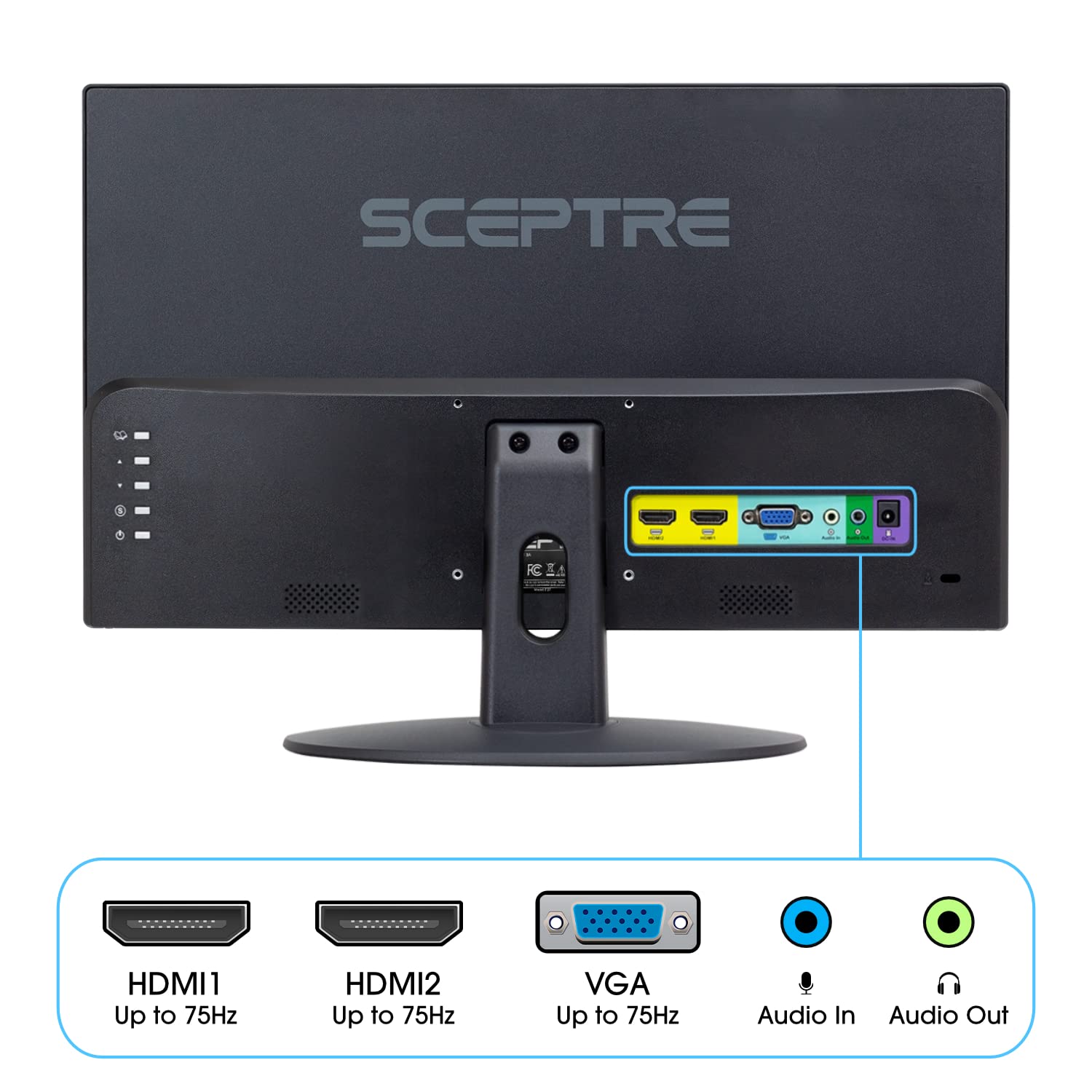 Sceptre 20" 1600 x 900 75Hz LED Monitor 2x HDMI VGA Built-in Speakers, sRGB 99% Machine Black (E209W-16003RT series)