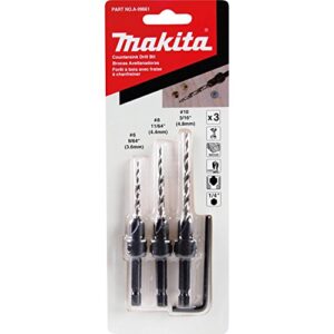 Makita A-99661 3 Pc. Countersink with Drill Bit Set with Hex Wrench