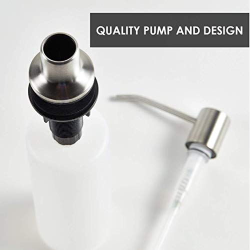 Soap Dispenser for Kitchen Sink (Brushed Nickel), Built in Soap Dispenser, Stainless Steel Pump Replacement