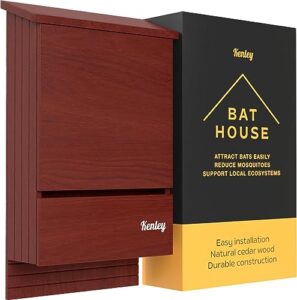 kenley bat house - large bat box for outside with double chamber - handmade from cedar wood - weather resistant bat houses for outdoors - roosting bat boxes designed to attract bats - easy to install