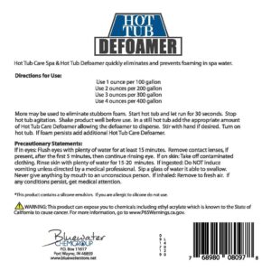 Spa & Hot Tub Defoamer - Gallon - Quickly Removes Foam Without The Use of Harsh Chemicals, Eco-Friendly Safe Silicone Emulsion Formula - Concentrate