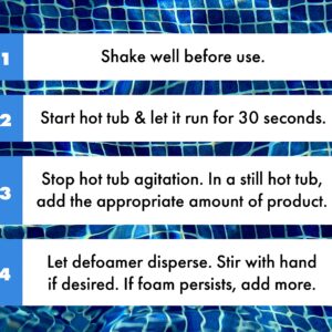 Spa & Hot Tub Defoamer - Gallon - Quickly Removes Foam Without The Use of Harsh Chemicals, Eco-Friendly Safe Silicone Emulsion Formula - Concentrate