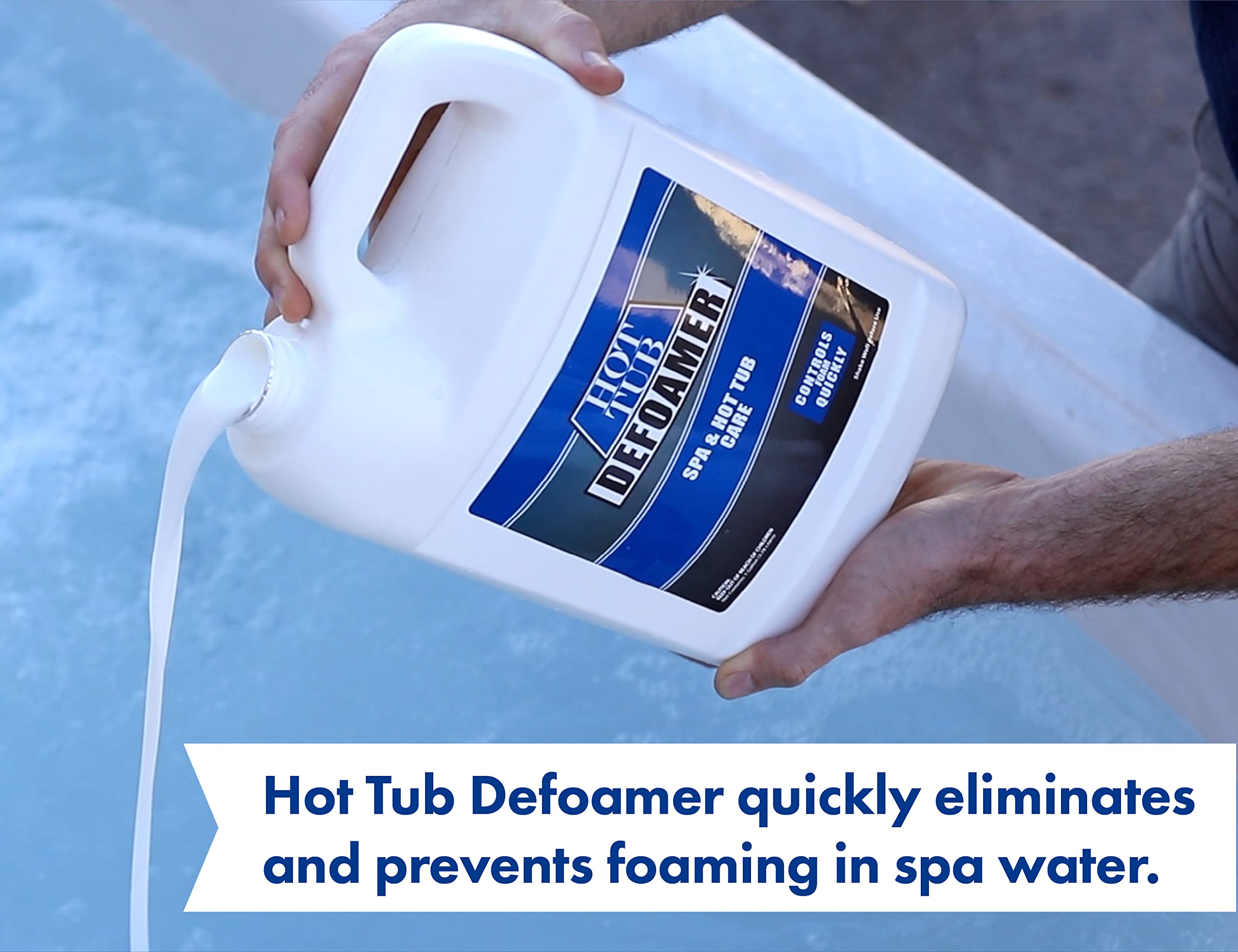 Spa & Hot Tub Defoamer - Gallon - Quickly Removes Foam Without The Use of Harsh Chemicals, Eco-Friendly Safe Silicone Emulsion Formula - Concentrate