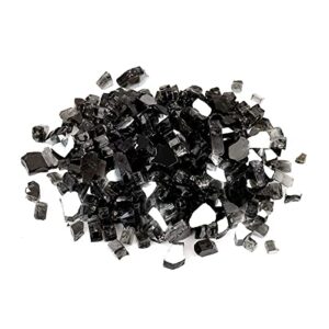 Skyflame 10-Pound Fire Glass for Fireplace Fire Pit and Landscaping, Onyx Black Reflective, 1/4-Inch