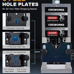CREWORKS Manual Wire Stripper Machine, 0.06"-1" Wire Stripping Machine, Wire Stripping Tool for 1.5-25 mm Scrap Wire, 5 Channel Cable Stripper for Power Drill, Copper Wire Stripper for Leftover Cable