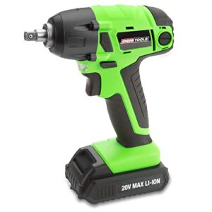 oemtools 24661 max li-ion 3/8” cordless impact wrench, 20v battery impact gun, cordless with battery charger, 240 ft/lb nut-busting torque, variable speed with electric brake