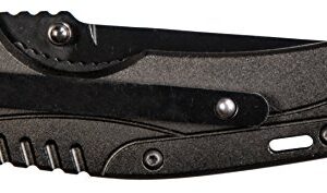 Smith & Wesson M&P Shield 6.7in S.S. Assisted Opening Knife w/2.75in Drop Point Blade and Aluminum w/Rubber Handle for Outdoor, Tactical, Survival and EDC