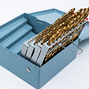 LLDSIMEX 60 Piece 1#-60# Titanium Nitride Coated Numbered Drill Bit Set High Speed Steel (0.228" - 0.040")