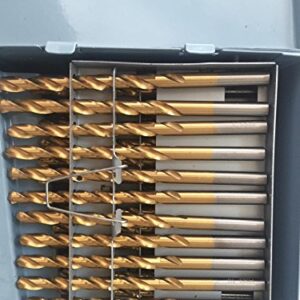 LLDSIMEX 60 Piece 1#-60# Titanium Nitride Coated Numbered Drill Bit Set High Speed Steel (0.228" - 0.040")