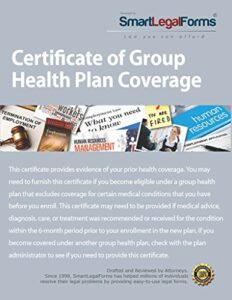 certificate of group health plan coverage [instant access]