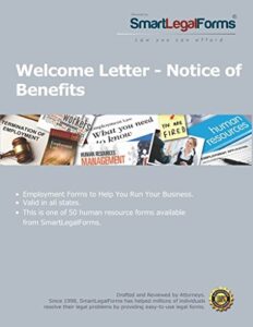 welcome letter - notice of benefits [instant access]