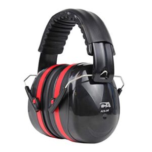 cyber acoustics professional safety heavy duty ear muffs for hearing protection and noise reduction for air traffic ground support, construction work, hunting/shooting ranges, and more (acs-340)