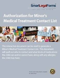 authorization for minor's medical treatment contact list [instant access]