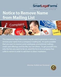 notice to remove name from mailing list [instant access]