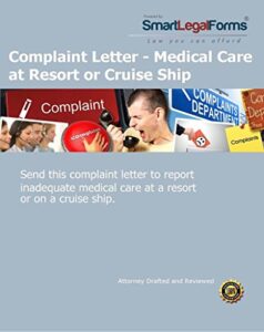 complaint letter - medical care at resort or cruise ship [instant access]