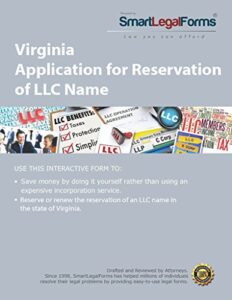 application for reservation of llc name - va [instant access]