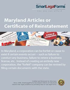 articles or certificate of reinstatement - md [instant access]