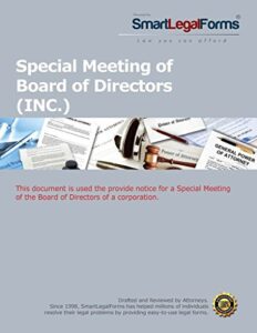 special meeting of directors [instant access]