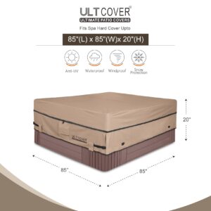 ULTCOVER Waterproof 600D Polyester Square Hot Tub Cover Outdoor SPA Covers 85 x 85 inch