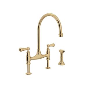 rohl u.4719l-ulb-2 kitchen faucets, 0-in l x 1.8-in w x 16.9-in h, unlacquered brass