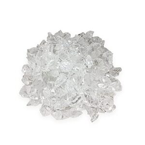 Skyflame 10-Pound Recycled Fire Glass for Fire Pit/Fireplace/Vase Fillers/Garden Landscapes, Ice Clear