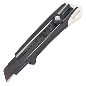 tajima utility knife - 1" 7-point premium cutter series snap blade box cutter with dial lock & razar black blade - dc661n