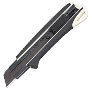 tajima utility knife - 3/4" 7-point premium cutter series snap blade box cutter with auto lock & razar black blade - dfc561n