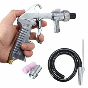 Jewboer Sandblaster Sand Blaster Gun Kit for Abrasive Media Blaster Sandblasting Cabinet with Hose Nozzles Tip