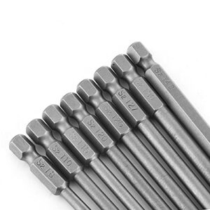 Yakamoz 8pcs 1/4 Inch Hex Shank T8-T40 Magnetic Torx Head Screw Driver Bit Set Security Tamper Proof Star 6 Point Screwdriver Kit Tools | 150mm Length