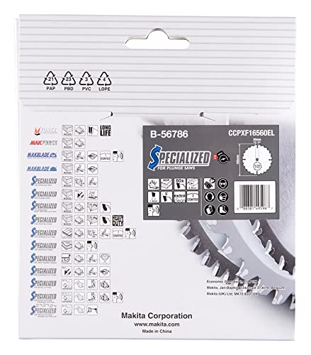 Makita A-99982 6-1/2" 60T (ATB) Carbide-Tipped Cordless Plunge Saw Blade