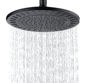 bright showers rain shower head, 9 inch high pressure waterfall showerhead with adjustable angle and anti-clogging silicone nozzles, luxury bathroom overhead shower, oil-rubbed bronze