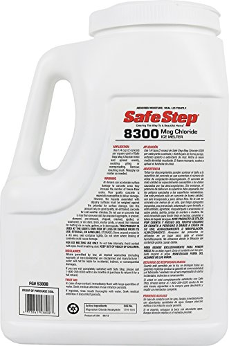 Safe Step Mag Chloride Ice Melter 8300 Maximum Strength Melting Power, Environmentally Safe, Non-Corrosive Safe for Concrete Sidewalks, Driveway Pavement- 8 pound Jug.