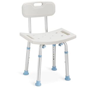oasisspace bathtub adjustable shower chair, bath stool with removable back 300lbs - tool free anti-slip bench bathtub stool for elderly, senior, handicap & disabled
