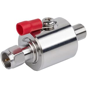 lightning arrestor f male to f female dc-3ghz 75 ohm cellular 2g 3g 4g lte catv satellite with 90v gas tube surge arrester (lightning arrester f male to female)